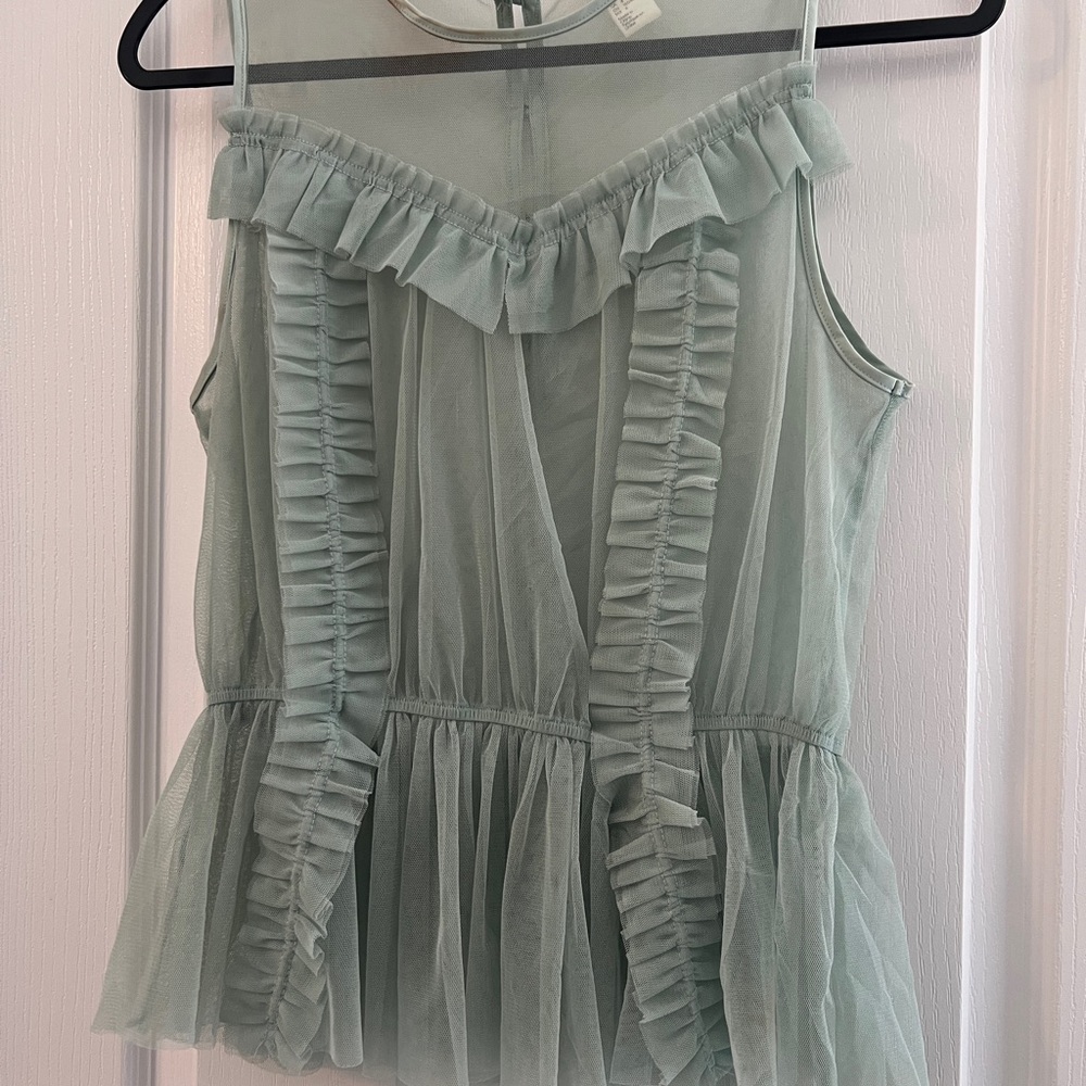 H&M Green Ruffled Women's Top